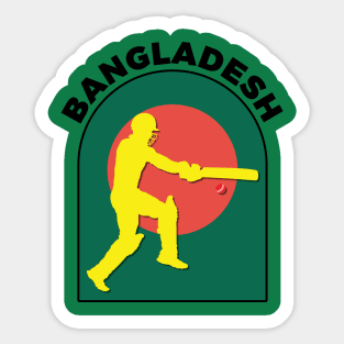 Bangladesh Cricket Batsman Bangladesh Flag Sticker